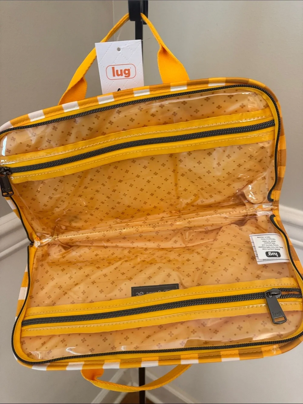 lug Gingham mustard flash se  Carry-All cosmetic case